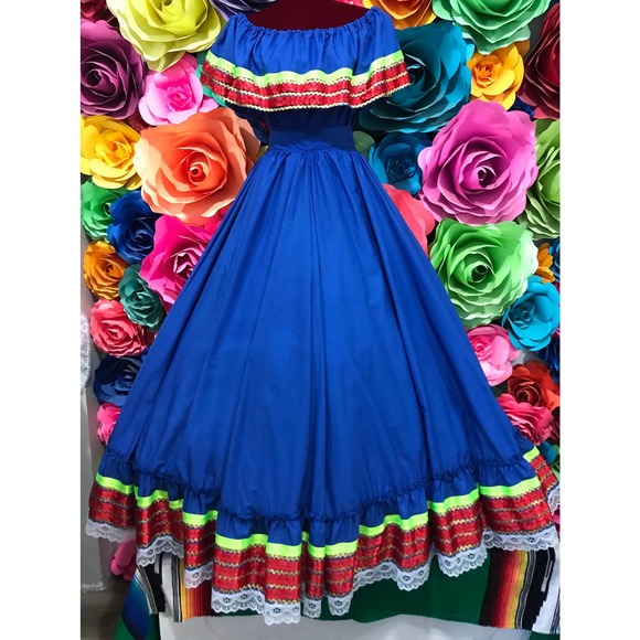 Mexican folklore set blue color - Picture 7 of 7